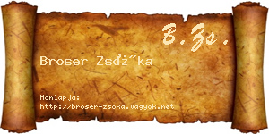 Broser Zsóka névjegykártya